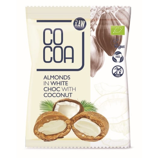 COCOA Migdały w białej polewie kokosowej BIO