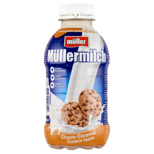 Müllermilch Napój mleczny o smaku ciasteczka-czekolady-karmelu