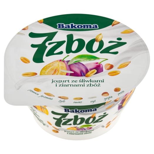 BAKOMA 7 zbóż Jogurt ze śliwkami i ziarnami zbóż
