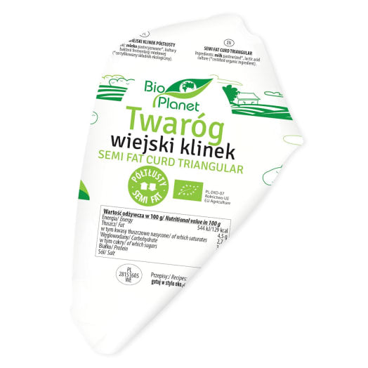 BIO PLANET Twaróg półtłusty klinek BIO