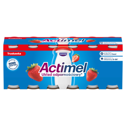 ACTIMEL Napój jogurtowy o smaku truskawkowym (12szt.)