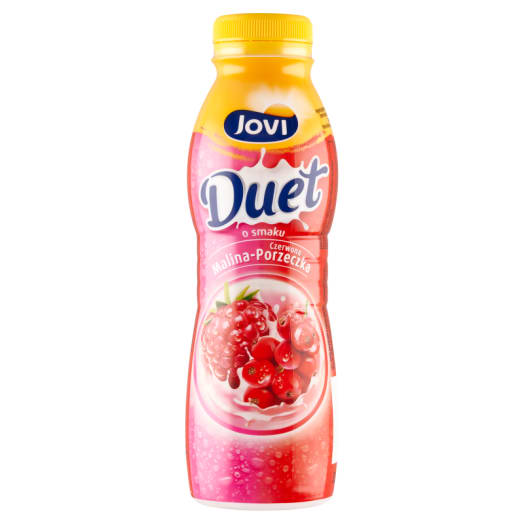 JOVI Duet Napój jogurtowy o smaku malina-czerwona porzeczka